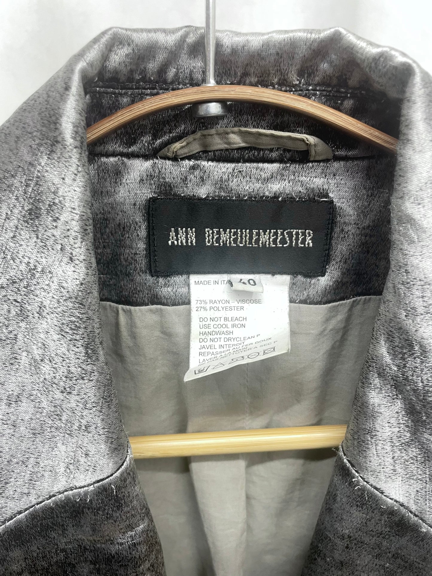 Ann Demeulemeester distressed satin blazer, 2000’s