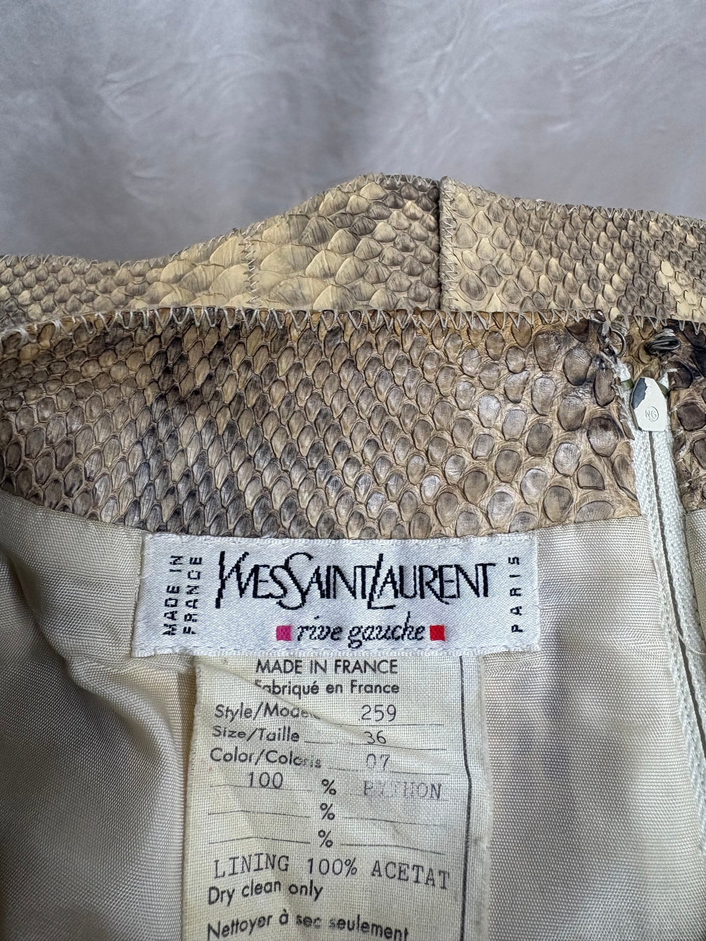 Yves Saint Laurent python skirt, early 1990’s