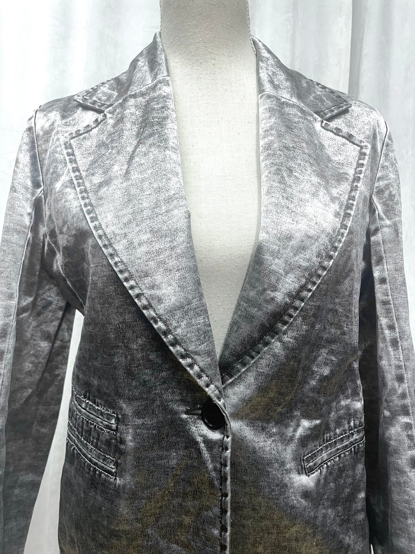 Ann Demeulemeester distressed satin blazer, 2000’s