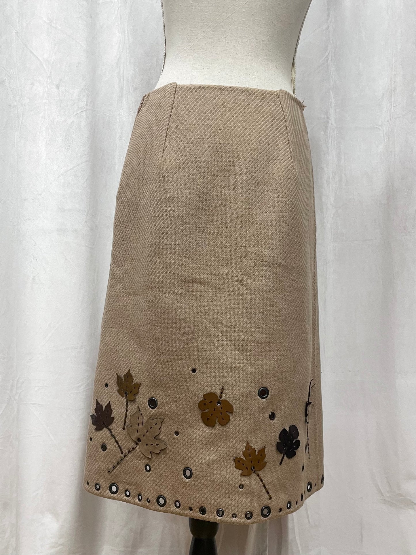 Prada leaf appliqué skirt, Fall 1999