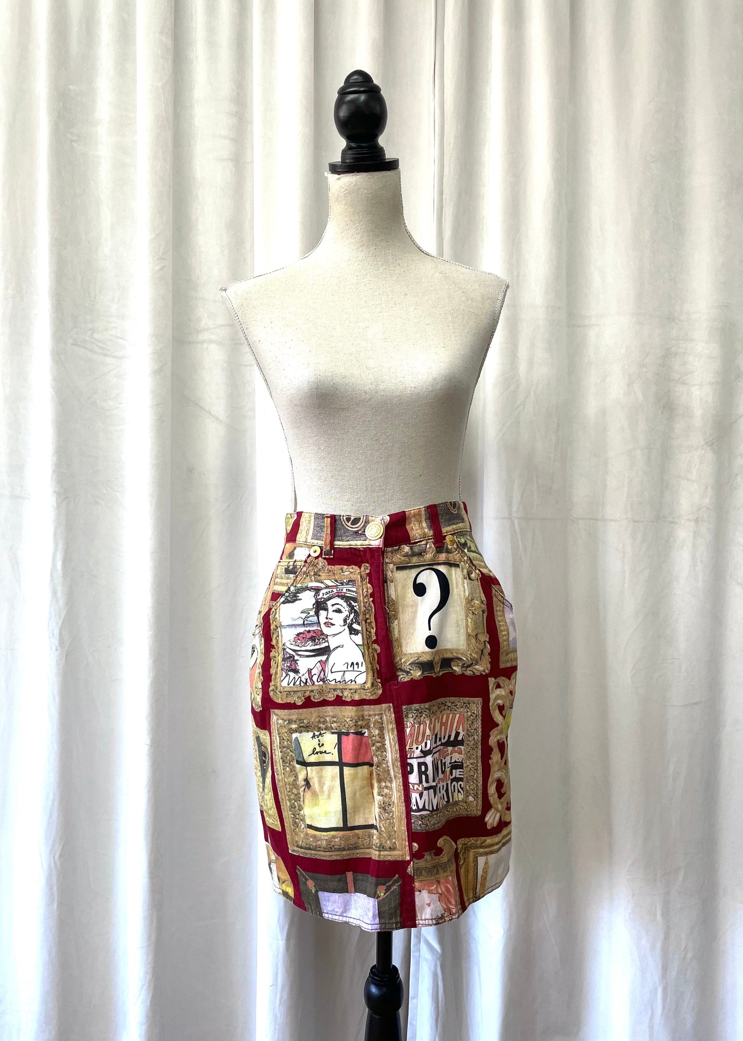 Moschino Jeans, art skirt, 1990’s