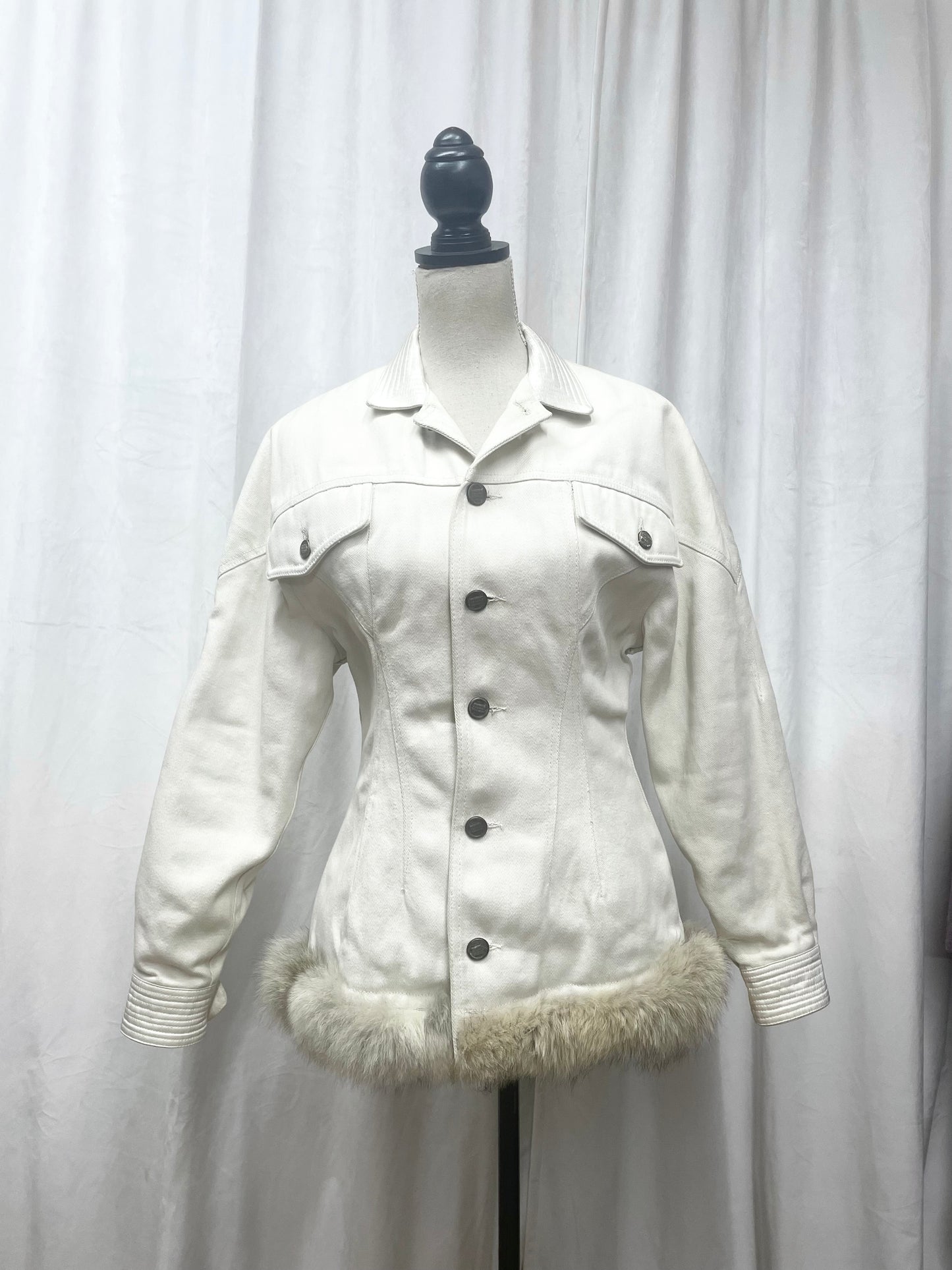 Marithé François Girbaud fur trim jacket, 1980’s