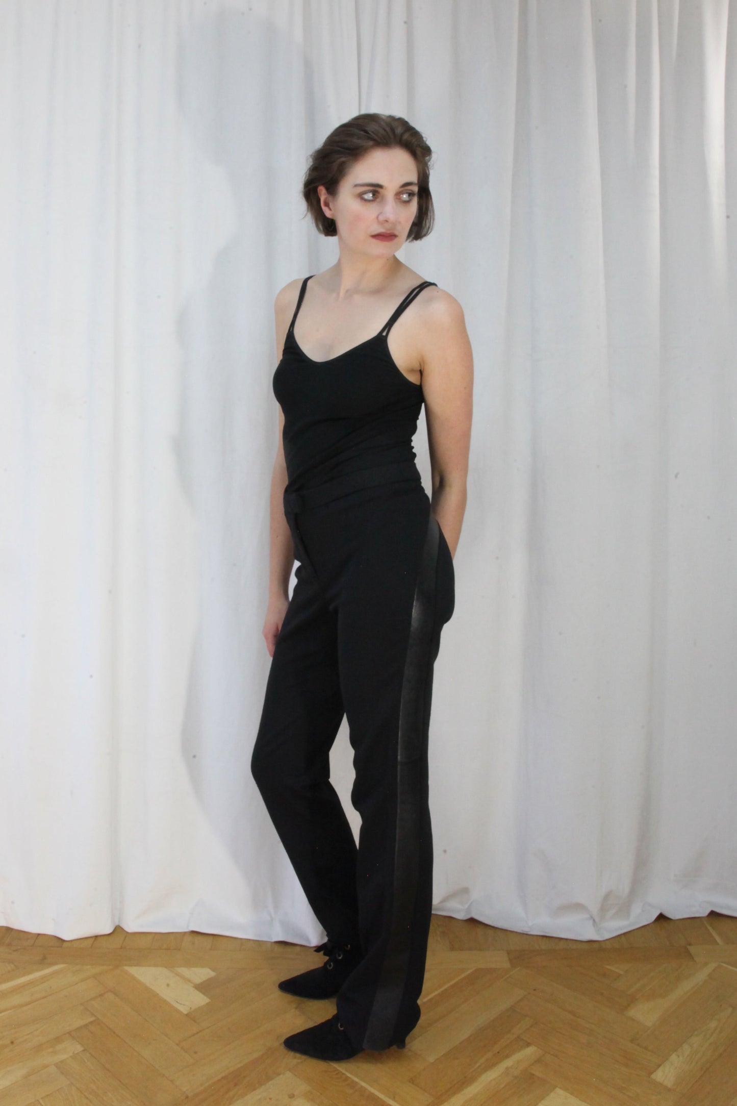 Alexander McQueen leather panel pants, late 1990’s - early 2000’s