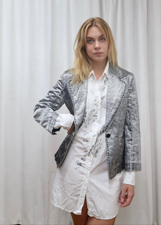 Ann Demeulemeester distressed satin blazer, 2000’s