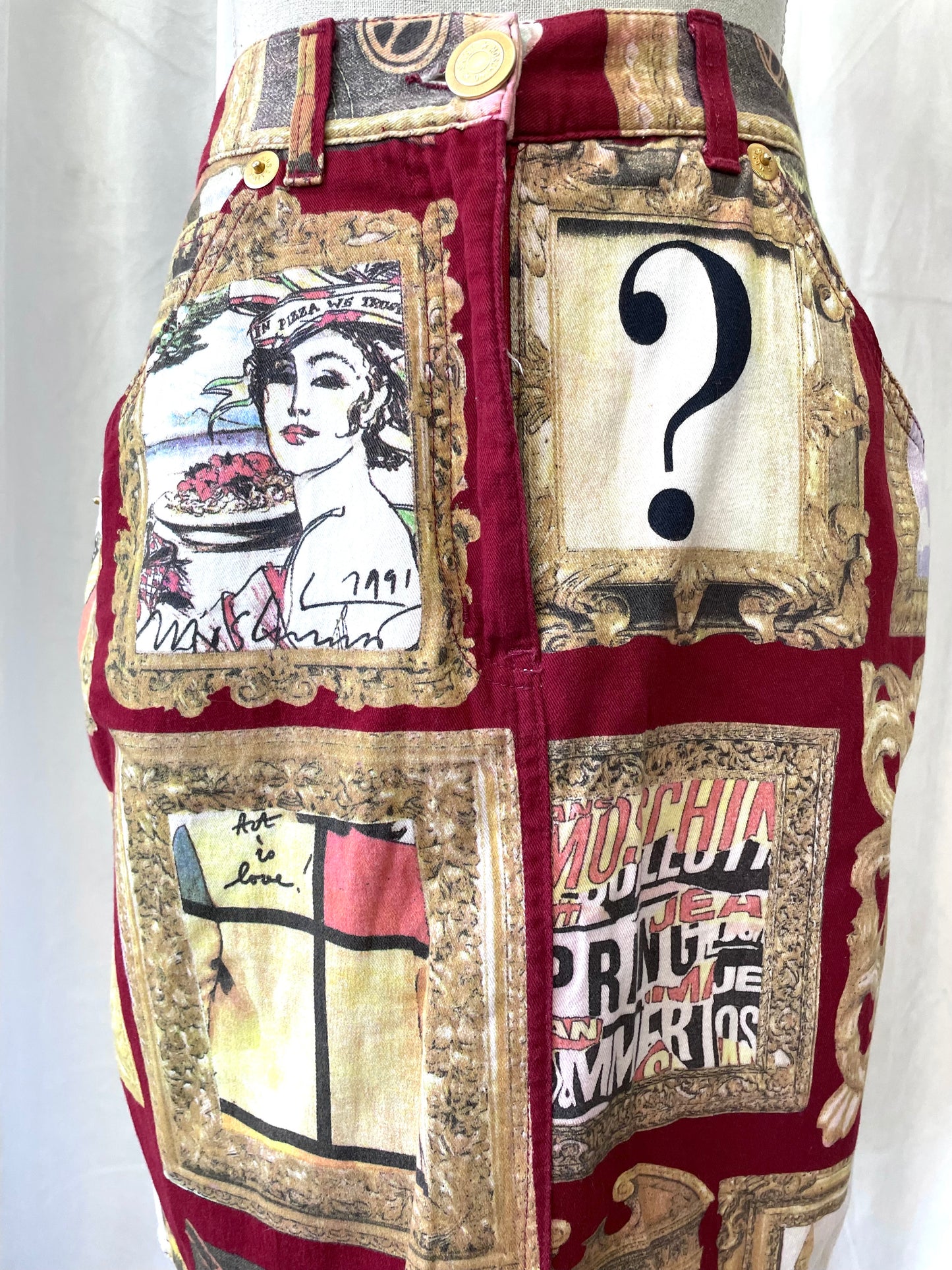 Moschino Jeans, art skirt, 1990’s