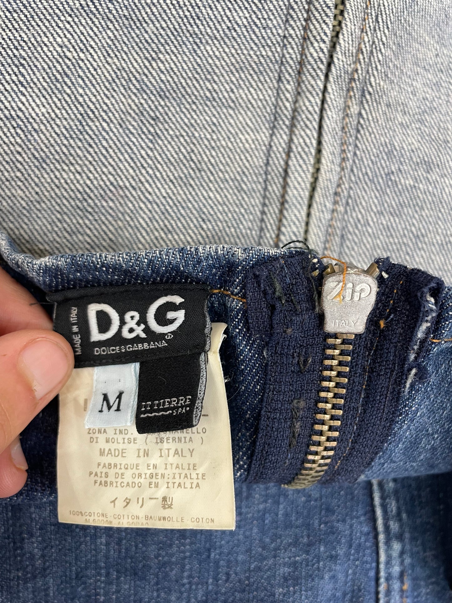 D&G distressed denim top