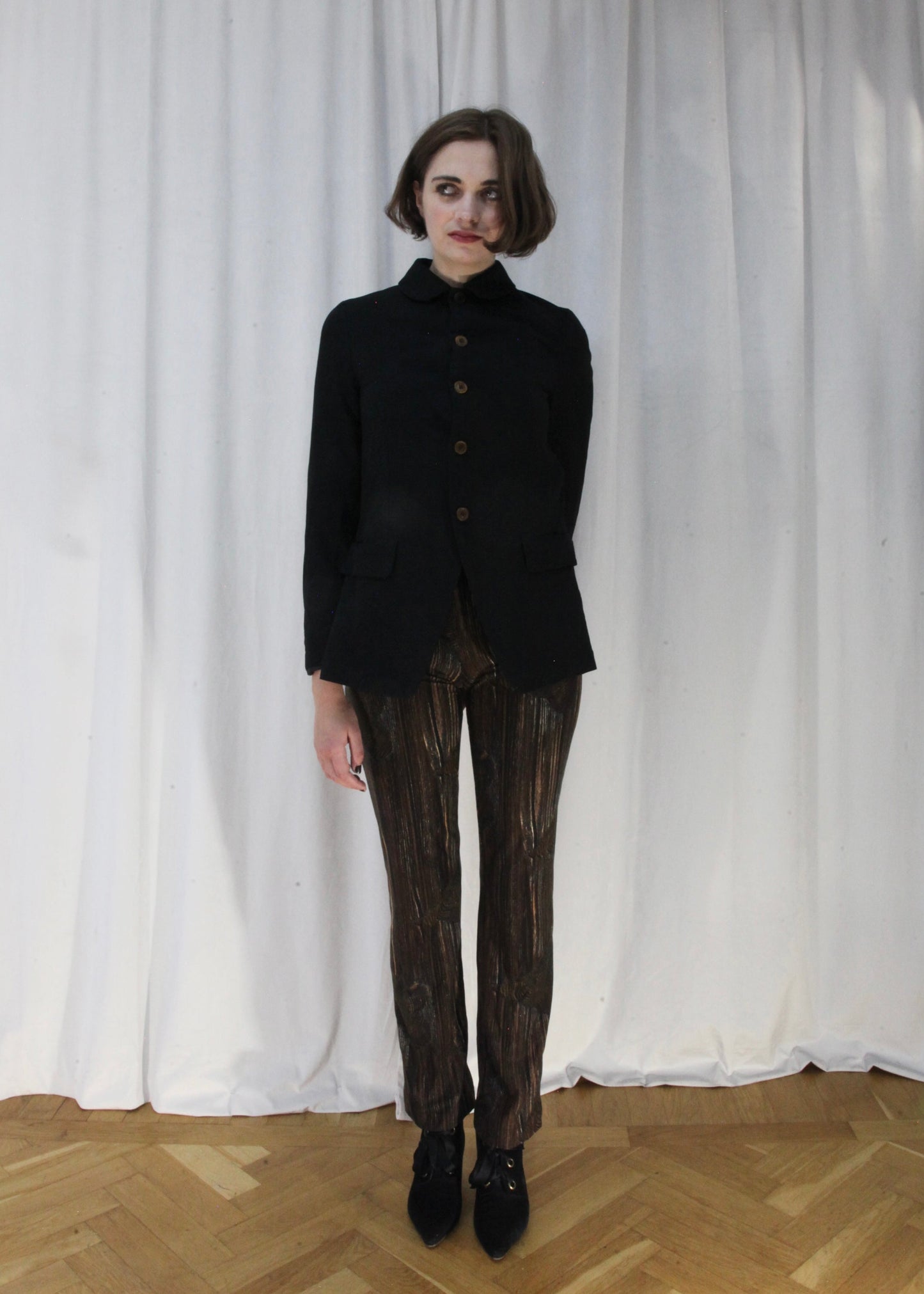 Moschino wood print pants, 2000’s