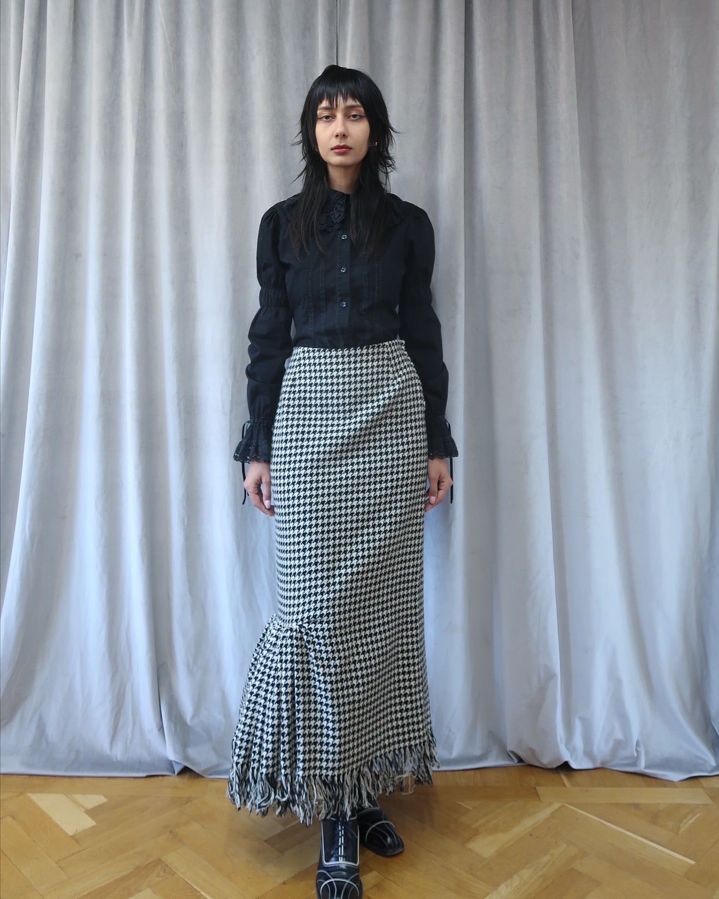 Yohji Yamamoto houndstooth skirt